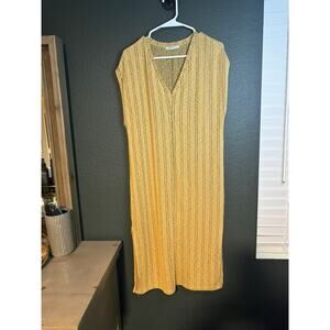 Zara Women's Yellow and Brown‎ Dress
